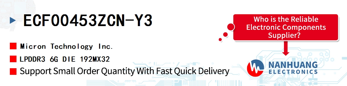 ECF00453ZCN-Y3 Micron LPDDR3 6G DIE 192MX32