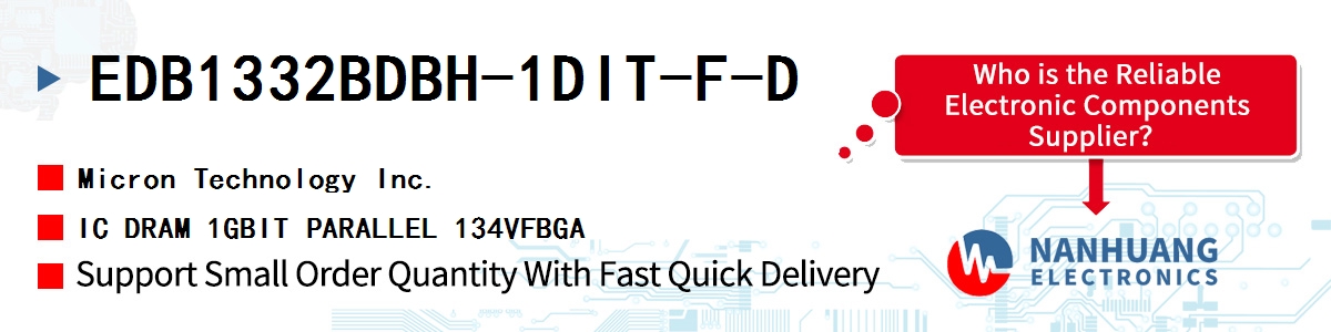 EDB1332BDBH-1DIT-F-D Micron IC DRAM 1GBIT PARALLEL 134VFBGA