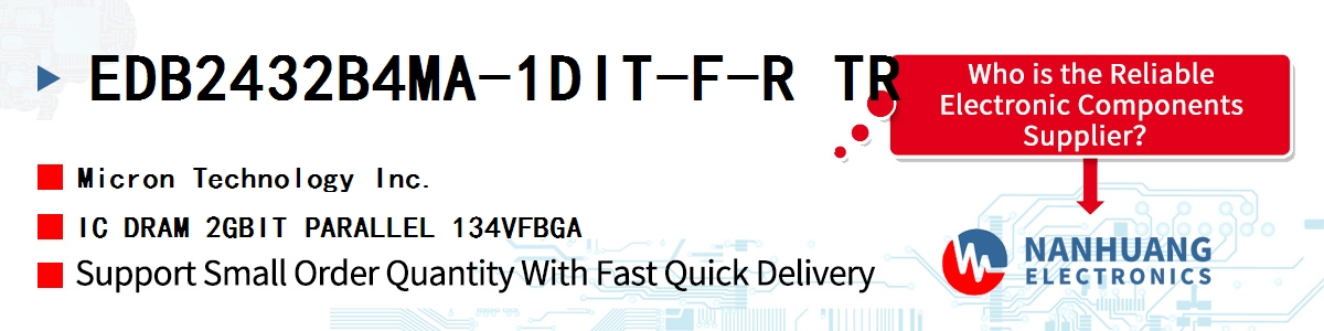 EDB2432B4MA-1DIT-F-R TR Micron IC DRAM 2GBIT PARALLEL 134VFBGA