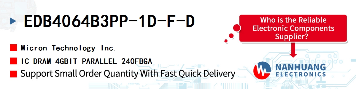 EDB4064B3PP-1D-F-D Micron IC DRAM 4GBIT PARALLEL 240FBGA