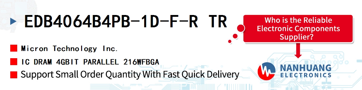 EDB4064B4PB-1D-F-R TR Micron IC DRAM 4GBIT PARALLEL 216WFBGA