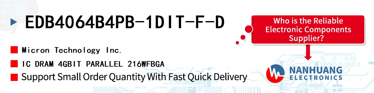 EDB4064B4PB-1DIT-F-D Micron IC DRAM 4GBIT PARALLEL 216WFBGA