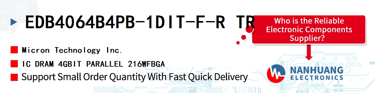 EDB4064B4PB-1DIT-F-R TR Micron IC DRAM 4GBIT PARALLEL 216WFBGA