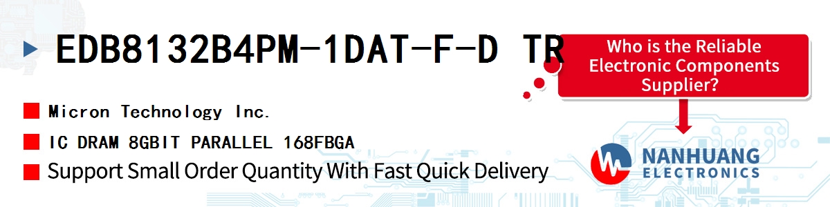 EDB8132B4PM-1DAT-F-D TR Micron IC DRAM 8GBIT PARALLEL 168FBGA