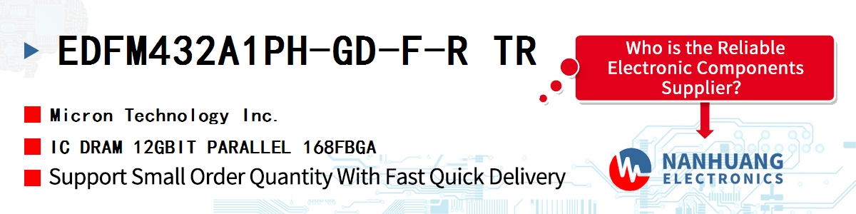 EDFM432A1PH-GD-F-R TR Micron IC DRAM 12GBIT PARALLEL 168FBGA