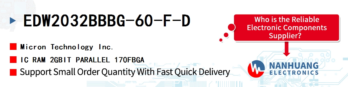 EDW2032BBBG-60-F-D Micron IC RAM 2GBIT PARALLEL 170FBGA