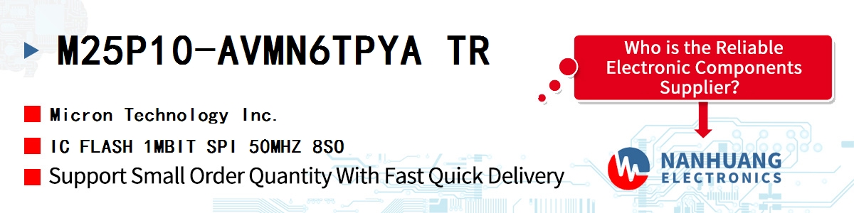 M25P10-AVMN6TPYA TR Micron IC FLASH 1MBIT SPI 50MHZ 8SO