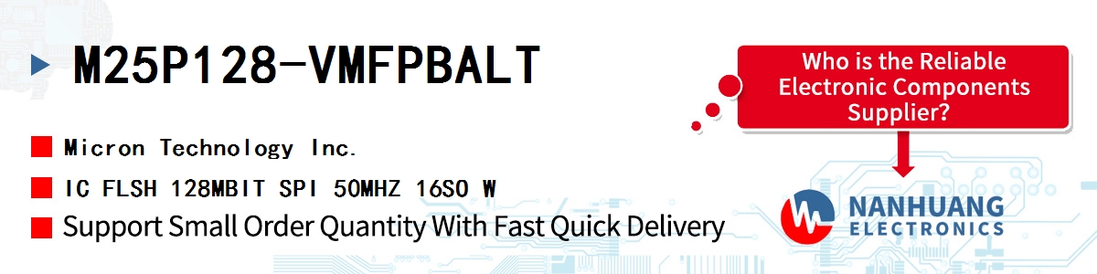 M25P128-VMFPBALT Micron IC FLSH 128MBIT SPI 50MHZ 16SO W