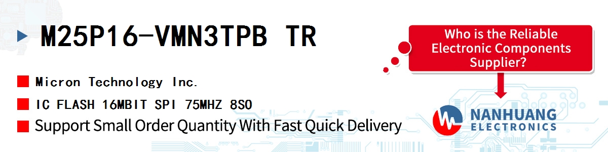 M25P16-VMN3TPB TR Micron IC FLASH 16MBIT SPI 75MHZ 8SO