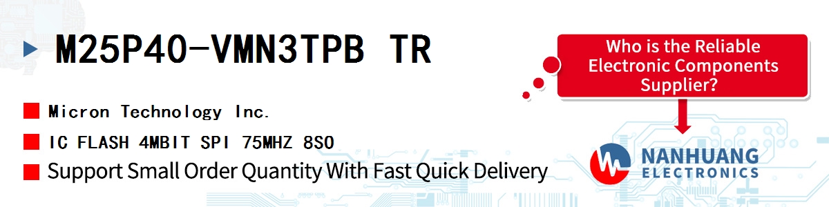 M25P40-VMN3TPB TR Micron IC FLASH 4MBIT SPI 75MHZ 8SO