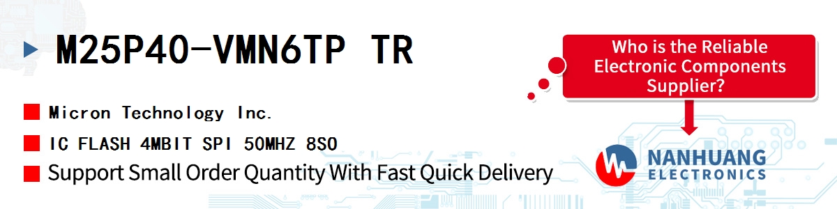 M25P40-VMN6TP TR Micron IC FLASH 4MBIT SPI 50MHZ 8SO