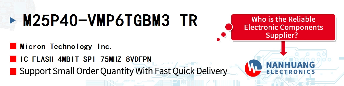 M25P40-VMP6TGBM3 TR Micron IC FLASH 4MBIT SPI 75MHZ 8VDFPN