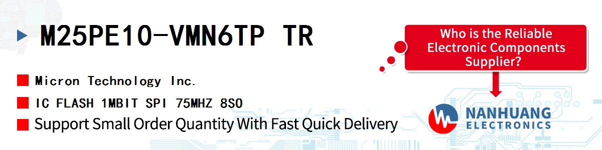 M25PE10-VMN6TP TR Micron IC FLASH 1MBIT SPI 75MHZ 8SO