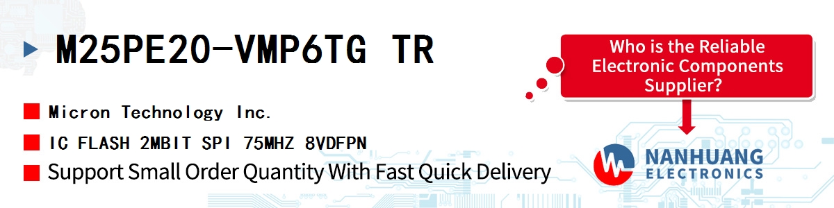 M25PE20-VMP6TG TR Micron IC FLASH 2MBIT SPI 75MHZ 8VDFPN