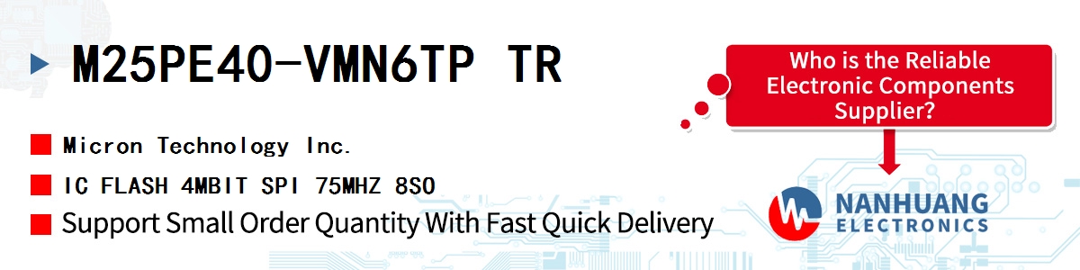 M25PE40-VMN6TP TR Micron IC FLASH 4MBIT SPI 75MHZ 8SO