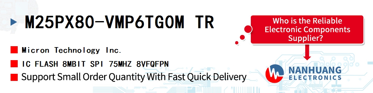 M25PX80-VMP6TG0M TR Micron IC FLASH 8MBIT SPI 75MHZ 8VFQFPN