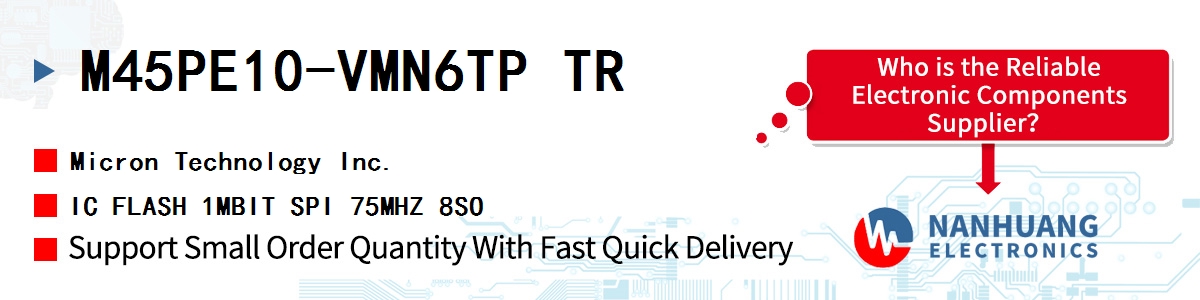 M45PE10-VMN6TP TR Micron IC FLASH 1MBIT SPI 75MHZ 8SO