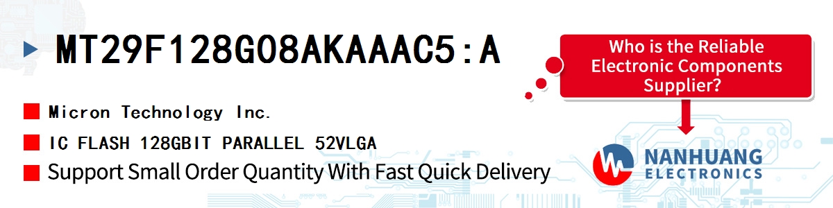 MT29F128G08AKAAAC5:A Micron IC FLASH 128GBIT PARALLEL 52VLGA