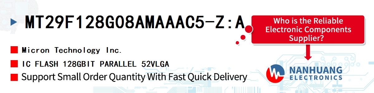 MT29F128G08AMAAAC5-Z:A Micron IC FLASH 128GBIT PARALLEL 52VLGA