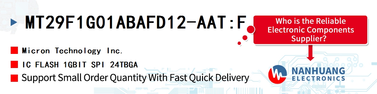 MT29F1G01ABAFD12-AAT:F Micron IC FLASH 1GBIT SPI 24TBGA