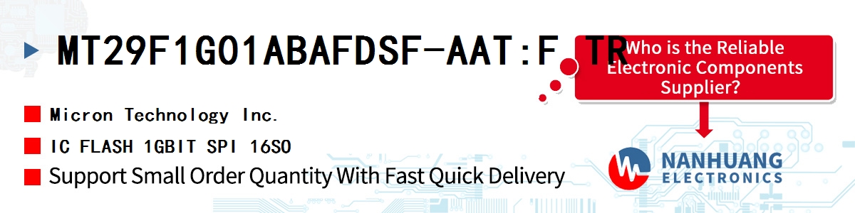 MT29F1G01ABAFDSF-AAT:F TR Micron IC FLASH 1GBIT SPI 16SO