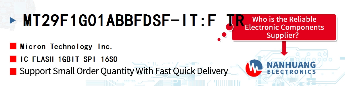 MT29F1G01ABBFDSF-IT:F TR Micron IC FLASH 1GBIT SPI 16SO