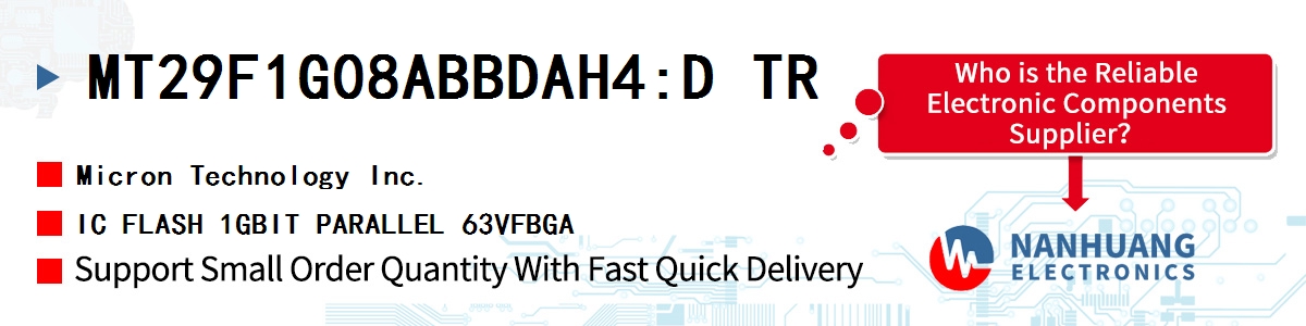 MT29F1G08ABBDAH4:D TR Micron IC FLASH 1GBIT PARALLEL 63VFBGA