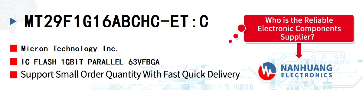 MT29F1G16ABCHC-ET:C Micron IC FLASH 1GBIT PARALLEL 63VFBGA