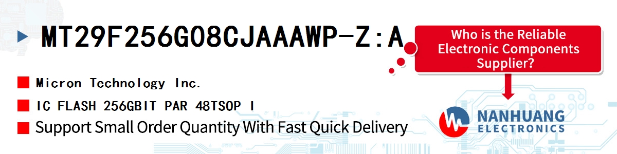 MT29F256G08CJAAAWP-Z:A Micron IC FLASH 256GBIT PAR 48TSOP I