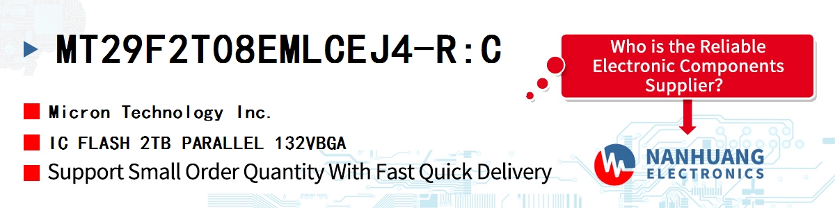 MT29F2T08EMLCEJ4-R:C Micron IC FLASH 2TB PARALLEL 132VBGA