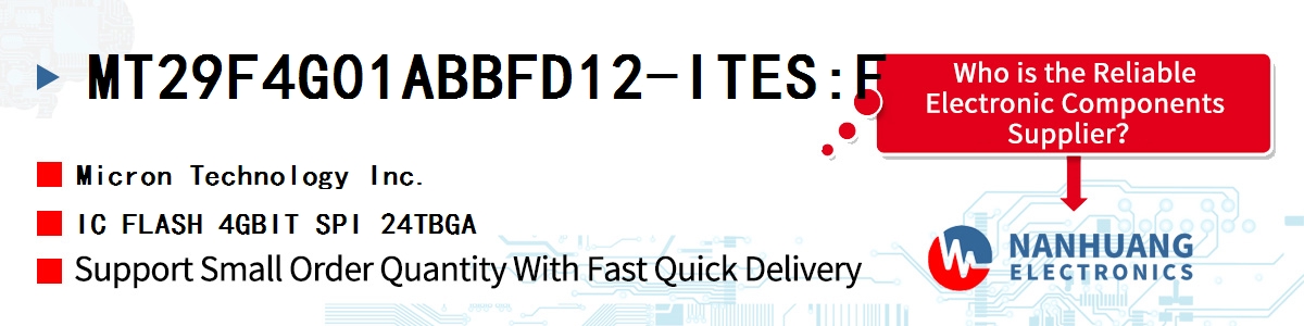 MT29F4G01ABBFD12-ITES:F Micron IC FLASH 4GBIT SPI 24TBGA