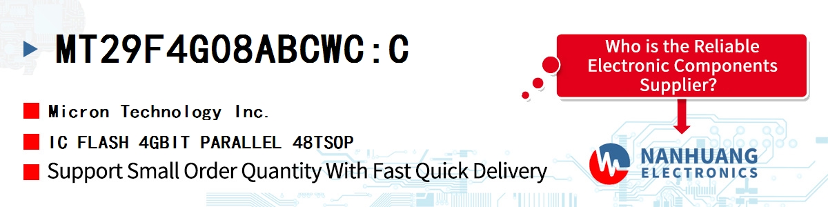 MT29F4G08ABCWC:C Micron IC FLASH 4GBIT PARALLEL 48TSOP