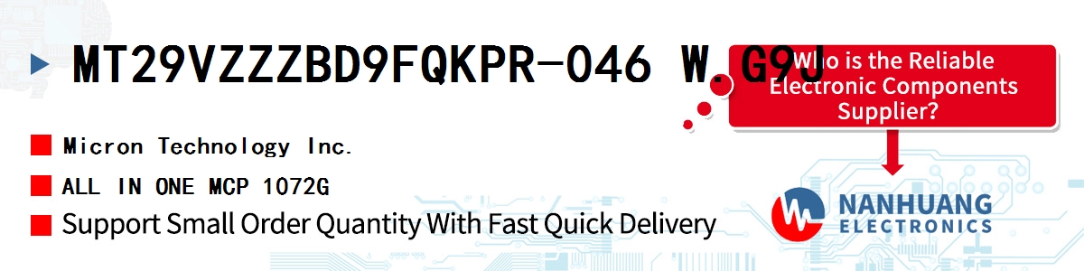 MT29VZZZBD9FQKPR-046 W.G9J Micron ALL IN ONE MCP 1072G