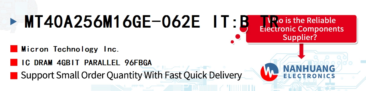 MT40A256M16GE-062E IT:B TR Micron IC DRAM 4GBIT PARALLEL 96FBGA