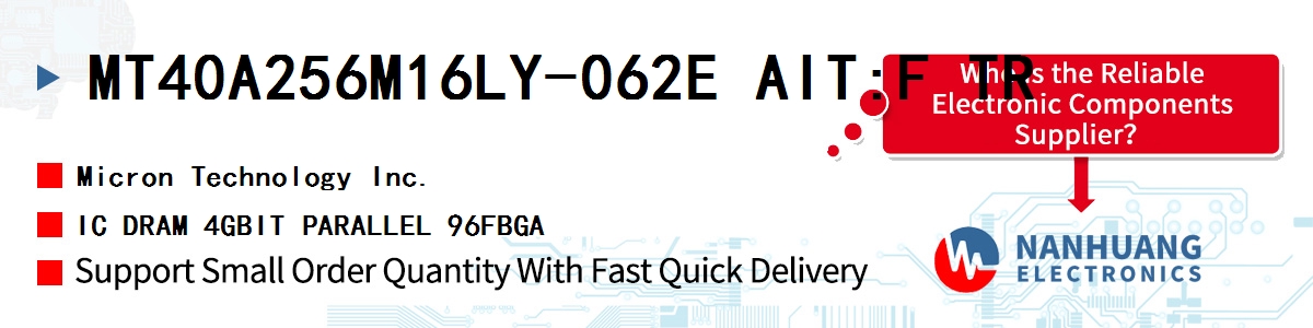 MT40A256M16LY-062E AIT:F TR Micron IC DRAM 4GBIT PARALLEL 96FBGA