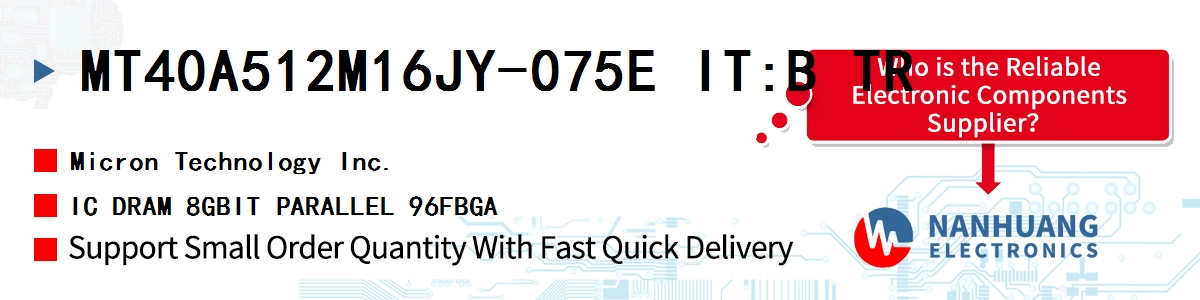 MT40A512M16JY-075E IT:B TR Micron IC DRAM 8GBIT PARALLEL 96FBGA