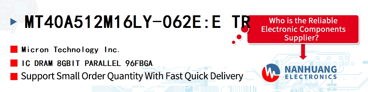 MT40A512M16LY-062E:E TR Micron IC DRAM 8GBIT PARALLEL 96FBGA