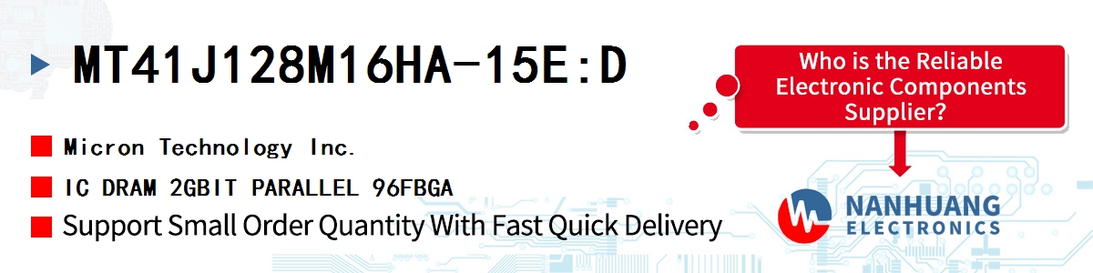 MT41J128M16HA-15E:D Micron IC DRAM 2GBIT PARALLEL 96FBGA