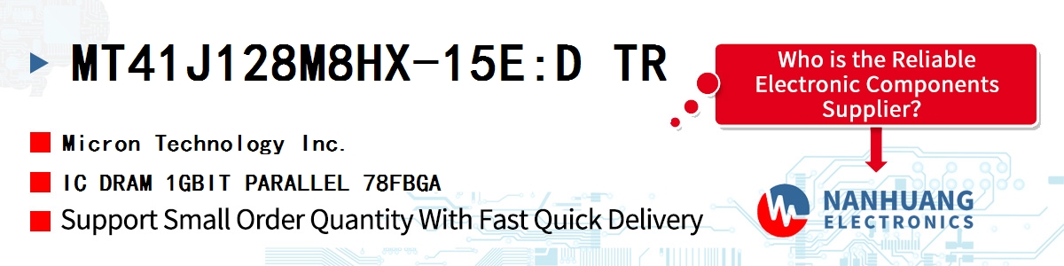 MT41J128M8HX-15E:D TR Micron IC DRAM 1GBIT PARALLEL 78FBGA