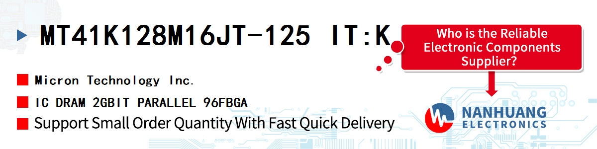 MT41K128M16JT-125 IT:K Micron IC DRAM 2GBIT PARALLEL 96FBGA