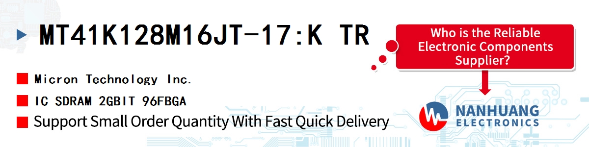 MT41K128M16JT-17:K TR Micron IC SDRAM 2GBIT 96FBGA