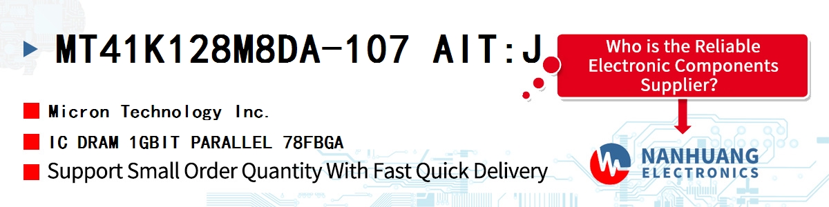 MT41K128M8DA-107 AIT:J Micron IC DRAM 1GBIT PARALLEL 78FBGA