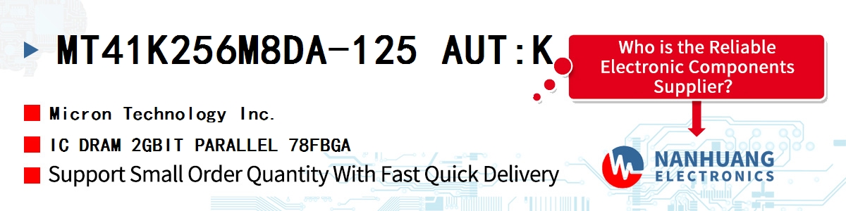 MT41K256M8DA-125 AUT:K Micron IC DRAM 2GBIT PARALLEL 78FBGA