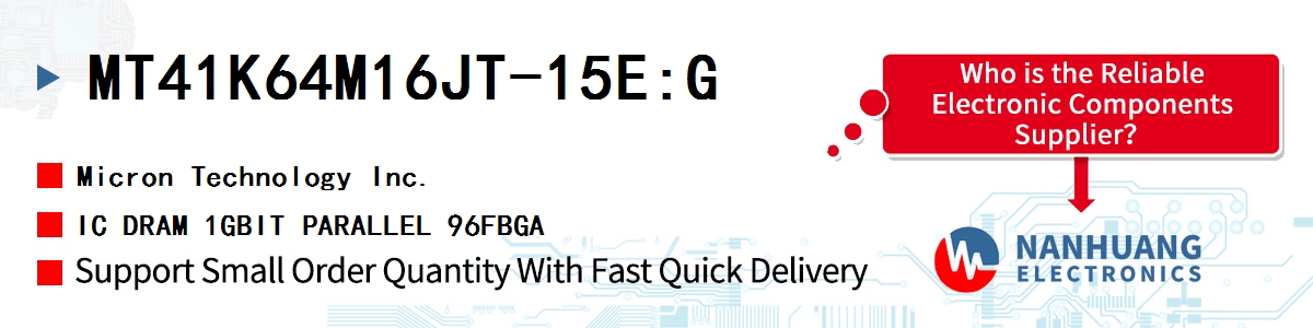 MT41K64M16JT-15E:G Micron IC DRAM 1GBIT PARALLEL 96FBGA