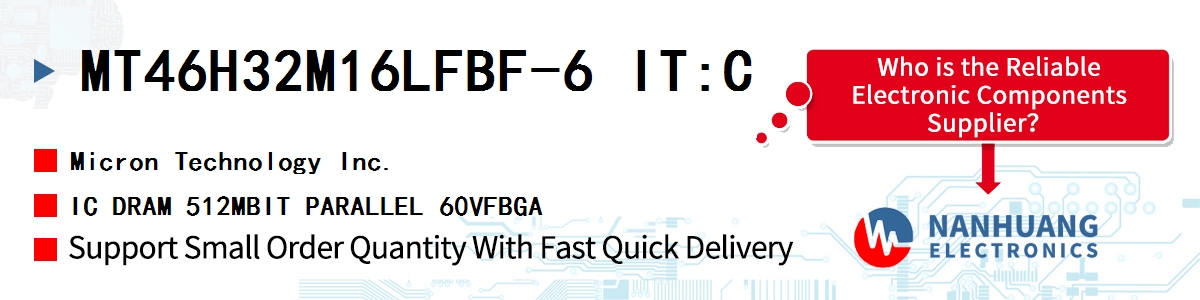 MT46H32M16LFBF-6 IT:C Micron IC DRAM 512MBIT PARALLEL 60VFBGA