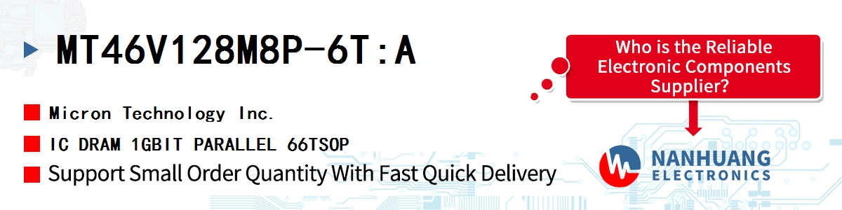 MT46V128M8P-6T:A Micron IC DRAM 1GBIT PARALLEL 66TSOP