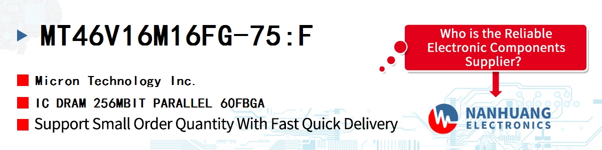 MT46V16M16FG-75:F Micron IC DRAM 256MBIT PARALLEL 60FBGA