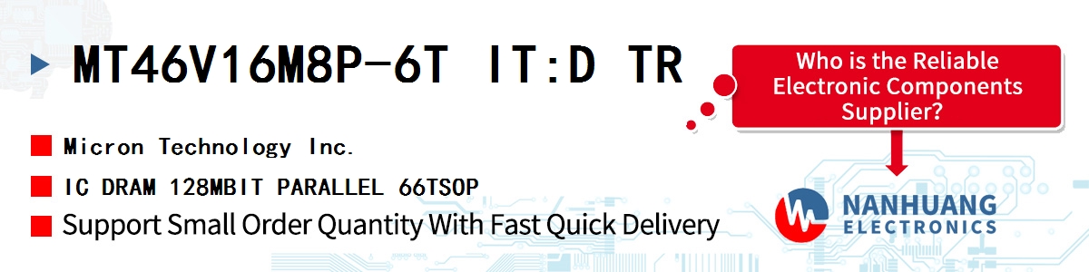 MT46V16M8P-6T IT:D TR Micron IC DRAM 128MBIT PARALLEL 66TSOP