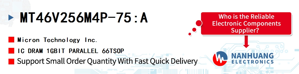 MT46V256M4P-75:A Micron IC DRAM 1GBIT PARALLEL 66TSOP