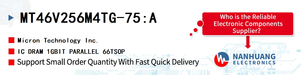 MT46V256M4TG-75:A Micron IC DRAM 1GBIT PARALLEL 66TSOP